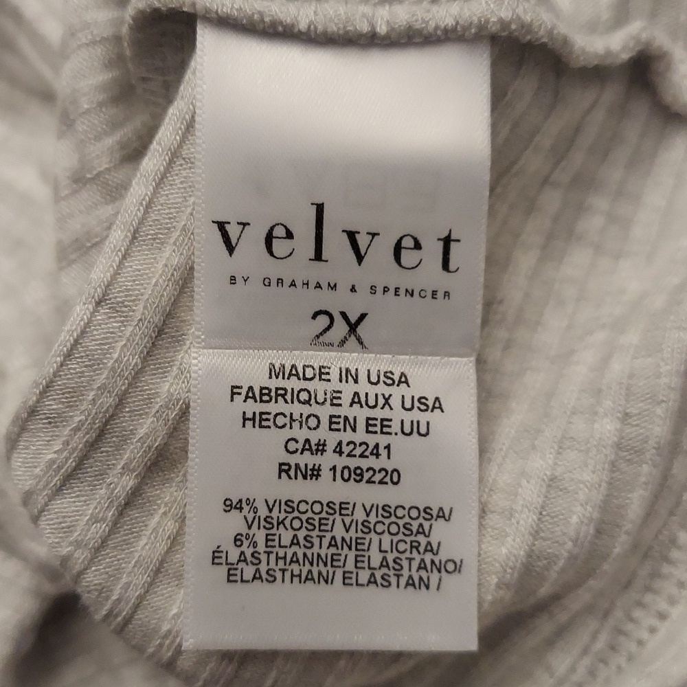 NWT VELVET by Graham & Spencer Light Gray Ribbed Dolman Sleeve Pullover Top - Picture 13 of 14